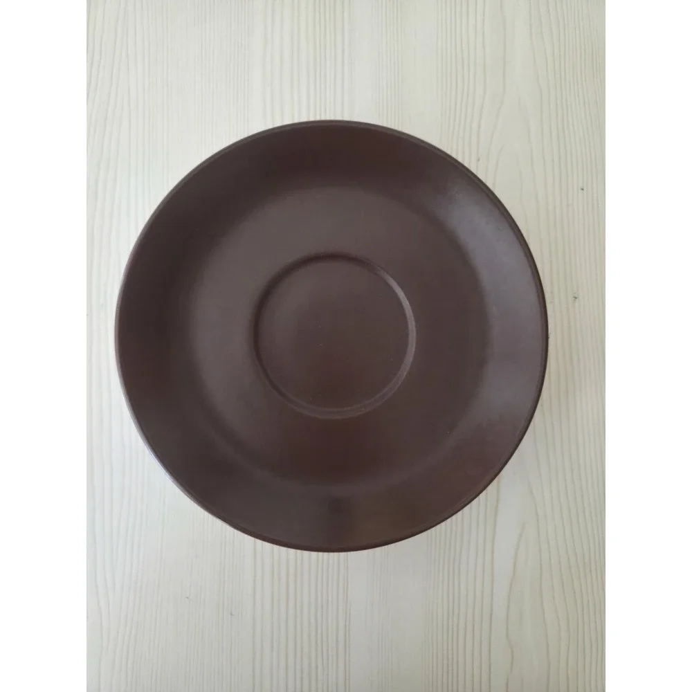 WOOD & SONS WELLESLEY BURSLEM ENGLAND Brown Saucers Set of 4
